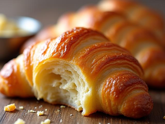 Croissant doré et feuilleté