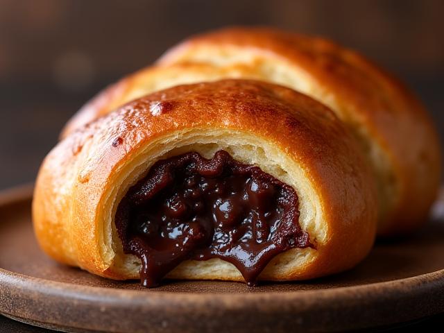 Pain au chocolat avec chocolat fondant
