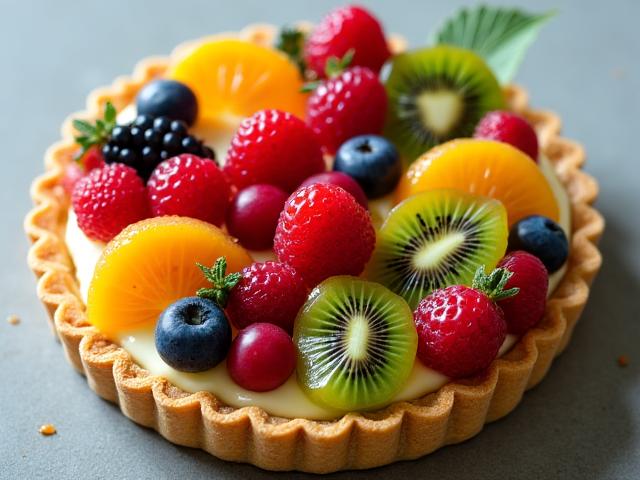 Tartelette aux fruits frais et colorés